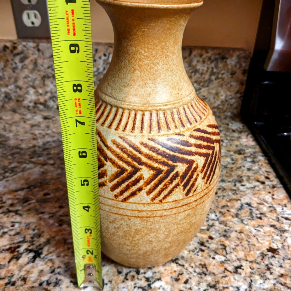 Vintage Pottery Craft USA Vase By Robert Maxwell - Exc Cond - Geometric …